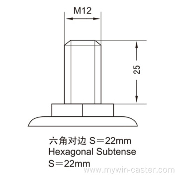 2 Inch 80Kg Threaded Brake PO Machine Caster